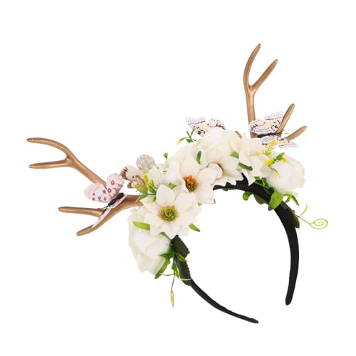 Beaupretty Extravaganter Rentier-haarreif mit Blumen und Schmetterlingen Leichtes Geweih-headband Vielseitiges Accessoire für Weihnachten Halloween und Festliche Kostümpartys Beaupretty Extravaganter Rentier-haarreif mit Blumen und Schmetterlingen Leichtes Geweih-headband Vielseitiges Accessoire für Weihnachten Halloween und Festliche Kostümpartys von Beaupretty