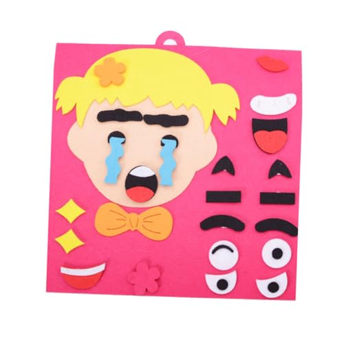 Beaupretty Facial Puzzle für DIY Lernspiel zur Frühen Entwicklung Set mit Verschiedenen Ausdrucks Gesichtern Hand Auge Koordination und Emotionserkennung Mädchen Rot von Beaupretty