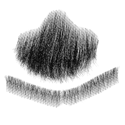 Beaupretty Falscher Männerbart Echthaarbart Selbstklebender Kunstbart realistische Schnurrbärte für Erwachsene falsche Brustbehaarung Kostüm Gesichtsbehaarung Ziegenkostüm Haarsträhnen Black von Beaupretty