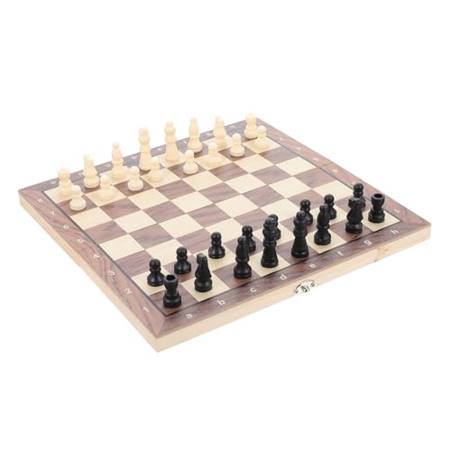 Beaupretty Faltbares Holz Schachspiel mit Schachbrett und Damespiel Langlebig und Tragbar für Jugendliche Praktisches Lernspiel für Unterwegs Hause Beaupretty Faltbares Holz Schachspiel mit Schachbrett und Damespiel Langlebig und Tragbar für Jugendliche Praktisches Lernspiel für Unterwegs Hause von Beaupretty