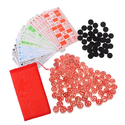 Beaupretty Familienparty Bingo Spielset mit Nummerierten Karten und Robusten Spielsteinen Kindgerechtes Sicheres Material Fallresistent Fördert Konzentration und Logisches Denken Einfach von Beaupretty