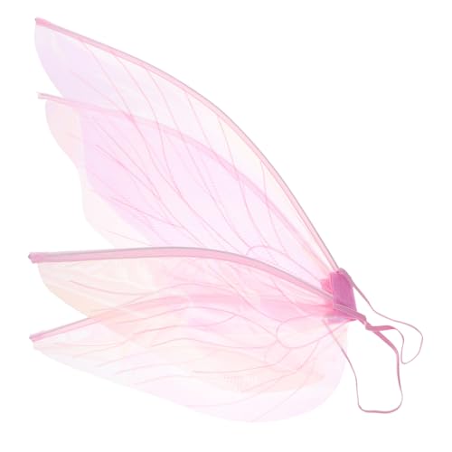 Beaupretty Feenflügel Funkelnd Dame Erwachsene Blendend Schmetterling Party Dekorationen Festival Zubehör Kleid Für Feen-accessoires Für Frauen Kleid Fee Rosa Organza von Beaupretty