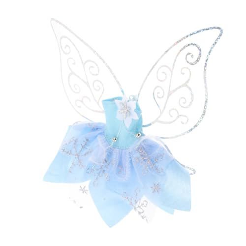 Beaupretty Feenkostüm Puppenkleidung mit Eleganten Schmetterlingsflügeln für Dolls Zauberhaftes Kleid Zubehör für Geburtstagsfeiern und Halloween Blaues Outfit für Kleine Mädchen Puppen von Beaupretty
