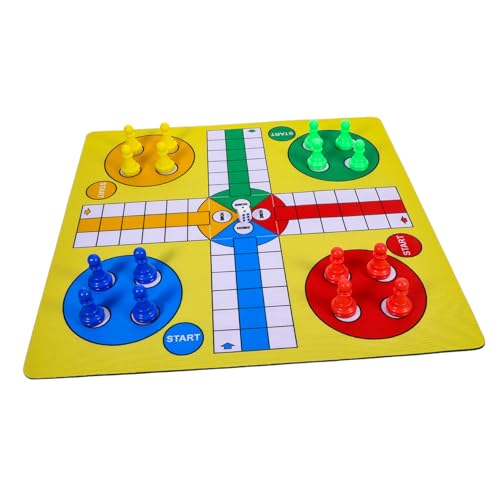 Beaupretty Fliegendes Schach Spielset Tragbares Ludo Brettspiel mit Figuren Leichtes Partyspiel für Familie und Reisen Vielseitig als Mauspad Nutzbar Langlebig und Handfreundlich von Beaupretty