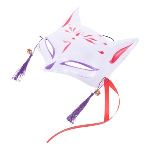 Beaupretty Fuchs-dämonenmaske Katzenmasken Fuchsmaske Aus Kunststoff Traditionelle Japanische Fuchsmaske Cosplay-halloween-maske Halloween-fuchs-halbgesichtsmaske Plastik von Beaupretty