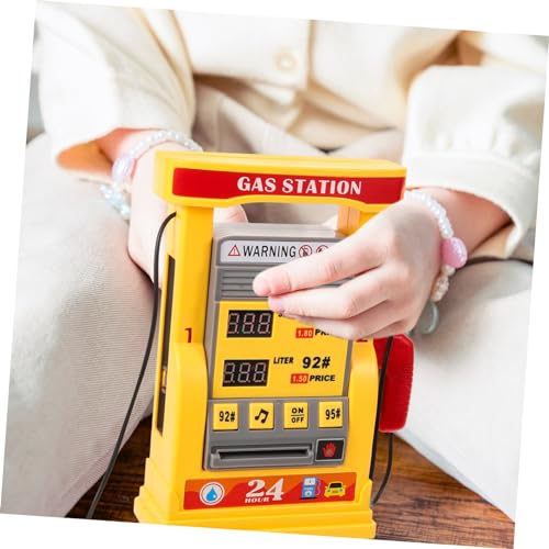 Beaupretty Gasstation Modell mit Doppel Digitalanzeige Multifunktionalem Zählmechanismus Selbstbedienung Zapfsäule DIY Bausatz für Beobachtung und Mathematikfähigkeiten von Beaupretty