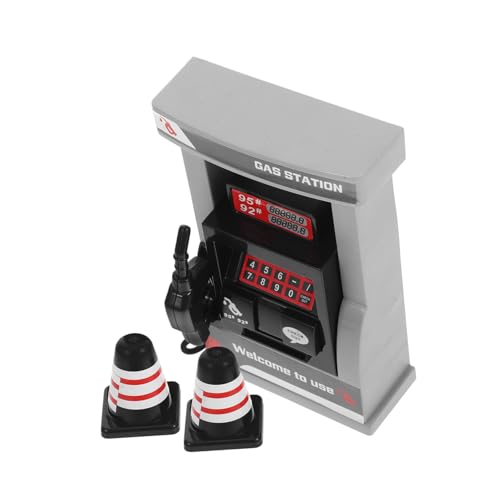 Beaupretty Gasstation Modellspielzeug mit Digitalem Display Inklusive Straßensperren Realistische Simulation Fördert Motorik und Fantasie Sicher aus Nachhaltigem Material Lernspielzeug von Beaupretty