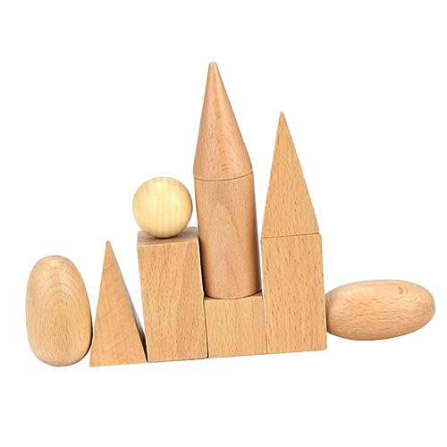 Beaupretty Geometrisches Holz Bauspielzeug für Pädagogisches Kreativität Hand Auge Koordination und Problemlösung Geeignet für Junge Mädchen und Jungen Khakifarben von Beaupretty
