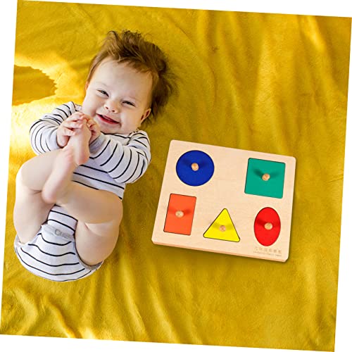 Beaupretty Geometrisches Holzpuzzle für Kleinkinder mit Dickem Greifbrett Fördert Hand Auge Koordination und Sensorische Entwicklung Pädagogisches Formensortierspielzeug für Jungen und von Beaupretty