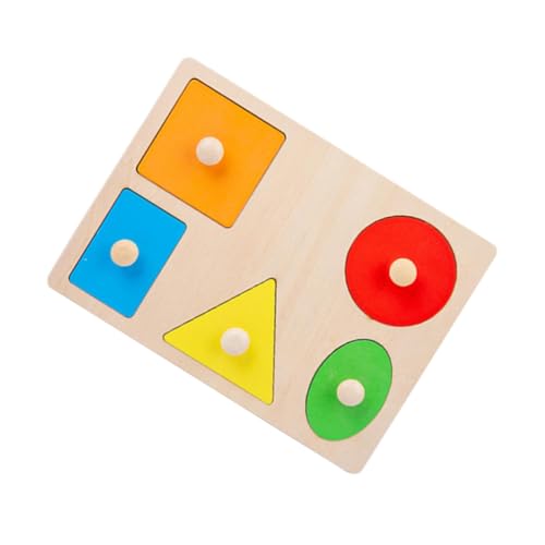 Beaupretty Geometrisches Holzpuzzle für Kleinkinder zur Intelligenzentwicklung Farbenfrohes Lernspielzeug Kreativität Auge Hand koordination und Farbverständnis von Beaupretty