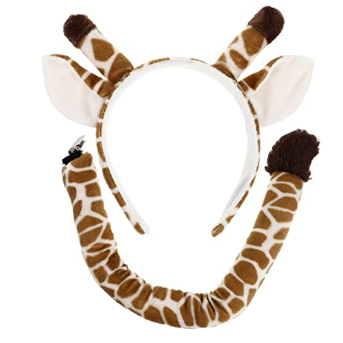 Beaupretty Giraffen Kostüm Satz mit Haarband und Tierkostüm Zubehör für Cosplay Party Requisite Tierohren Haarband für Kostümpartys und Halloween von Beaupretty