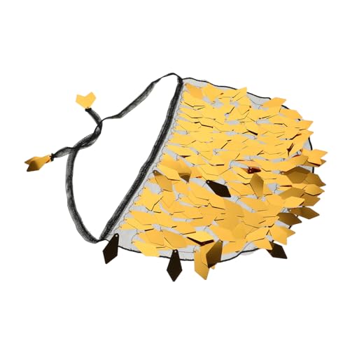 Beaupretty Glamouröses Tanzschleier Accessoire für Frauen Glitzernder Halbgesichtsschleier für Bauchtanz Cosplay Halloween Partys Stilvolles Outfit Accessoire mit Ethnischem Design Bequemem von Beaupretty