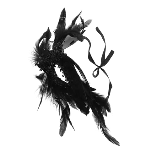 Beaupretty Gothic Federhalbsmaske mit Pailletten Elegante Komfortable Party und Karnevalsmaske für Damen und Herren Elastisches Band für Halloween Maskerade und Cosplay Beaupretty Gothic Federhalbsmaske mit Pailletten Elegante Komfortable Party und Karnevalsmaske für Damen und Herren Elastisches Band für Halloween Maskerade und Cosplay von Beaupretty
