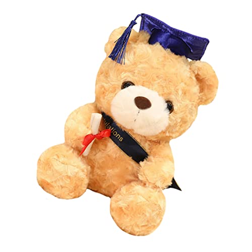 Beaupretty Graduation Plüschbär Abschlussgeschenk Teen Mädchen Kuscheltier mit Doktorhut Weicher Plüschstofftier Begleiter für Abschlussfeier und Dekoration von Beaupretty