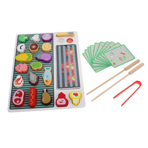Beaupretty Grillspielzeug Holz Realistischer BBQ Simulation Spielküche mit Grill und für Interaktives Rollenspiel und Motorische Entwicklung Jungen Mädchen von Beaupretty