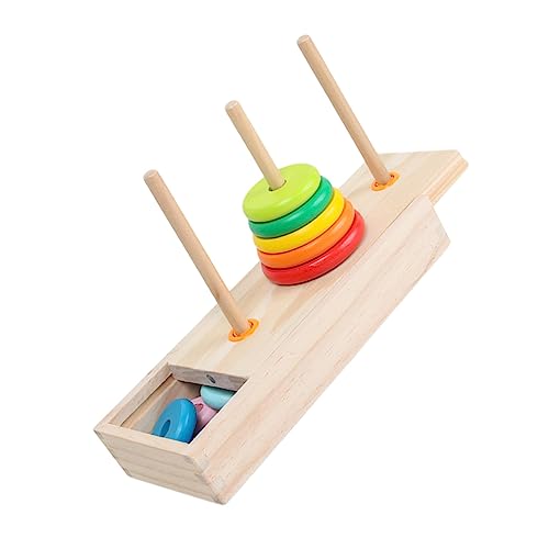 Beaupretty Großer Bunter Holz Stapelturm Geometrischer Formensortierer Lernspielzeug für Kleinkinder Fördert Feinmotorik und Kognitive Entwicklung von Beaupretty