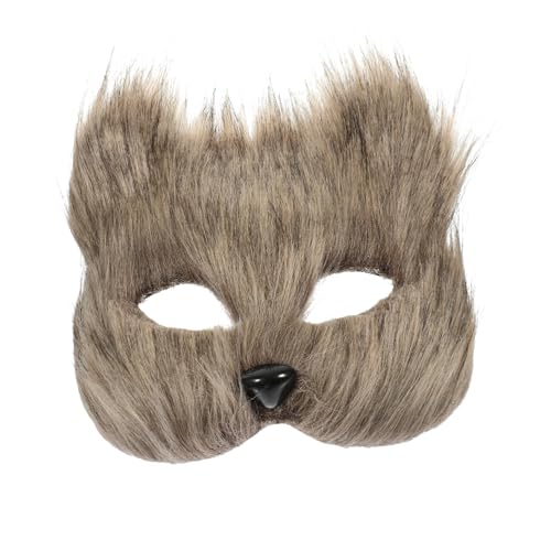 Beaupretty Halbgesichts Fuchsmaske Langhaarige Fox Cosplay Maske Elastisch Halloween Kostüm Party Karneval Maskerade Erwachsene von Beaupretty