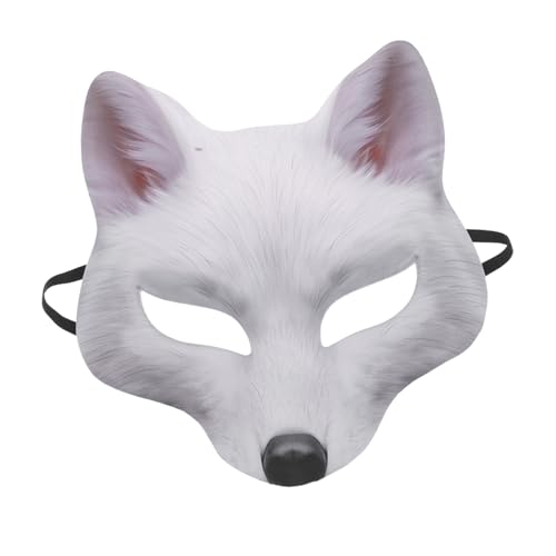 Beaupretty Halbgesichts Fuchsmaske für Karneval Halloween Party Atmungsaktive Cosplay Tiermaske für Erwachsene und Detailreiches Design und Sicher für Maskerade und Kostümzubehör von Beaupretty