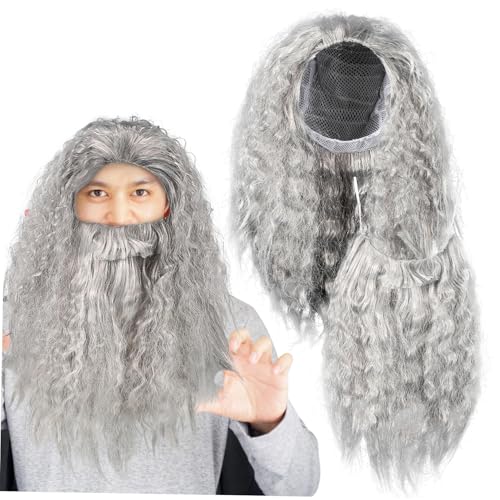 Beaupretty Halloween Cosplay Zauberer Perücken und Bartset Langhaariger Zauberer Kostümzubehör Verstellbar für Party Karneval Beaupretty Halloween Cosplay Zauberer Perücken und Bartset Langhaariger Zauberer Kostümzubehör Verstellbar für Party Karneval von Beaupretty