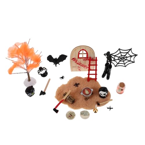 Beaupretty Halloween Dekorationsset Halloween Zubehör Puppenhaus Miniatur Zubehör Feengarten Harz von Beaupretty