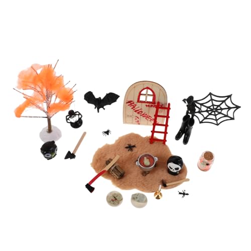 Beaupretty Halloween Dekorationsset Miniatur Puppenhauszubehör Halloween Miniaturfiguren Miniatur Dekorationen Gruseliges Dekor von Beaupretty