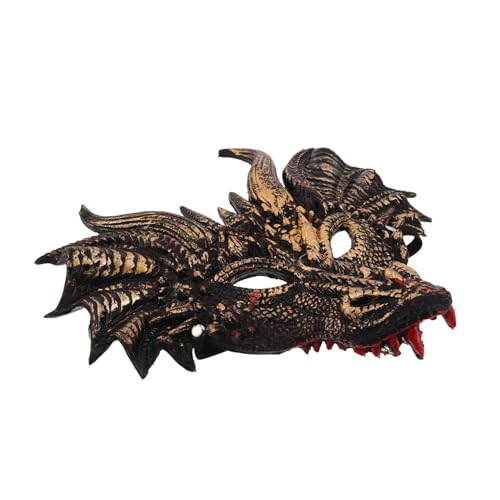 Beaupretty Halloween Drachen Maske Vollgesichts PU Animal Cosplay Masquerade Kostümmaske für Erwachsene und Leichte Realistische Tierkopf Verkleidung für Halloween Party und Karneval von Beaupretty