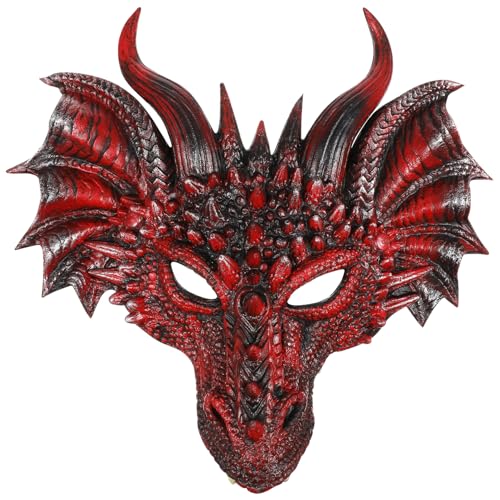 Beaupretty Halloween Drachenmaske für Cosplay Halbgesichtsmaske mit für Karneval Fasching Halloween Feiern Leicht und Atmungsaktiv für Maskeraden und Bühnenaufführungen Beaupretty Halloween Drachenmaske für Cosplay Halbgesichtsmaske mit für Karneval Fasching Halloween Feiern Leicht und Atmungsaktiv für Maskeraden und Bühnenaufführungen von Beaupretty