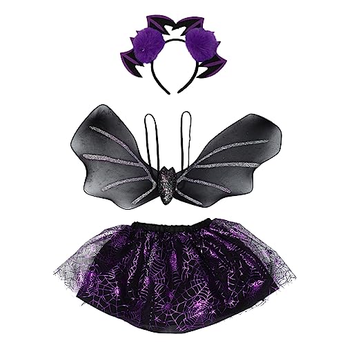 Beaupretty Halloween Fledermaus Kostüm für Mädchen Teiliges Cosplay Outfit mit Umhang Haarreif und Zubehör für Karneval und Partys Beaupretty Halloween Fledermaus Kostüm für Mädchen Teiliges Cosplay Outfit mit Umhang Haarreif und Zubehör für Karneval und Partys von Beaupretty
