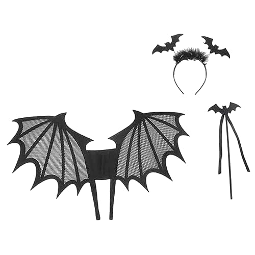 Beaupretty Halloween Flügel Kostüm Set für Schwarzes Fledermaus Dress Up Accessoire mit Haarreifen und Stock für Halloween Geburtstagsfeiern und Karneval Beaupretty Halloween Flügel Kostüm Set für Schwarzes Fledermaus Dress Up Accessoire mit Haarreifen und Stock für Halloween Geburtstagsfeiern und Karneval von Beaupretty