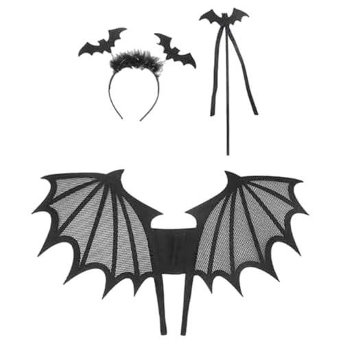 Beaupretty Halloween Flügel Kostümset für Cosplay Zubehör mit Haarreif und Flügeln für Kreative Auftritte bei Halloween Feiern und Schulaufführungen von Beaupretty