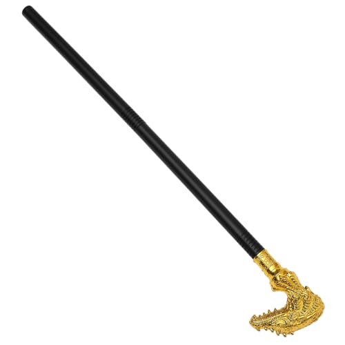 Beaupretty Halloween Gehstock Drachenkopf Punk Stil Kostüm Requisite Robuster Gehstock mit Goldenem Dragon Design Halloween Accessoire für Mottoparty und Cosplay von Beaupretty