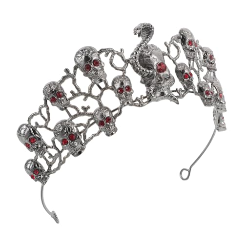 Beaupretty Halloween Gothic Totenkopf Stirnband mit Strasssteinen Robuster Legierungs-haarschmuck für Damen Leichte Skull Tiara Queen Diadem für Halloween Festbankett und Fotoshooting von Beaupretty