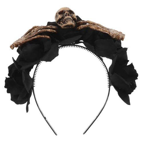 Beaupretty Halloween Haarreif mit Blumen und Schädel Extravaganter Kopfschmuck für für Halloween und Tag Toten Partys Langlebig und Wiederverwendbar Leicht und Bequem von Beaupretty
