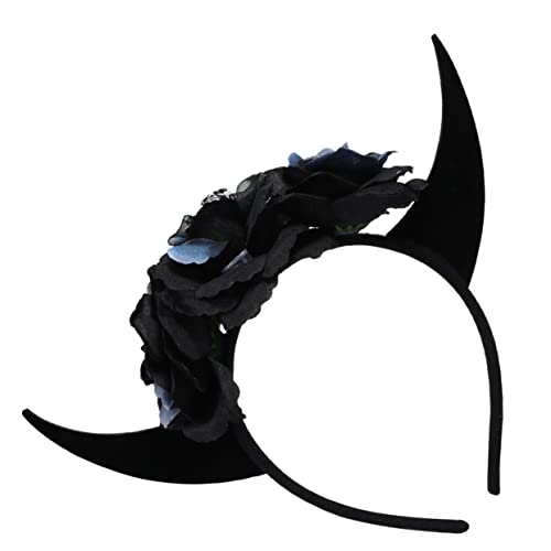 Beaupretty Halloween Haarreif mit Floralen Rosenhörnern Schwarzes Horn Stirnband Gothic Kostüm Haaraccessoire für Damen und Mädchen für Halloween und Party Outfits von Beaupretty