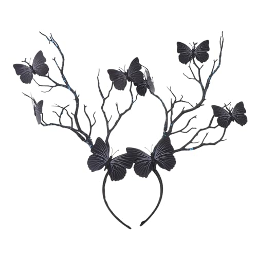 Beaupretty Halloween Haarreif mit Schwarzen Schmetterlings-geweih Kreativer Kopfschmuck für Partydeko Auffälliges Horn-design für Halloween Kostüm und Festtagsstimmung von Beaupretty