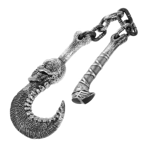 Beaupretty Halloween Haken mit Teufelskopf Kette Cosplay Zubehör für Kostümpartys und Halloween Dekoration Realistisches Design Langlebig und Sicher für Kostüme und Bühnenauftritte von Beaupretty