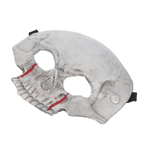 Beaupretty Halloween Halbmaske Schädel mit Atmungsaktivem Design und Blutigem Auge Realistische Skelettmaske für Erwachsene Bequeme Gesichtsbedeckung für Halloween Cosplay und Maskenball von Beaupretty
