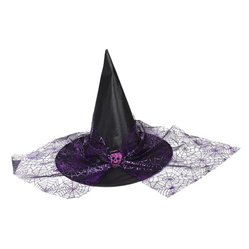 Beaupretty Halloween Hexenhut Mit Schleier Bequeme Spitze Kappe Für Kostümparty Vielseitig Einsetzbar Und Dekorativ Für Halloween Events Und Cosplay von Beaupretty