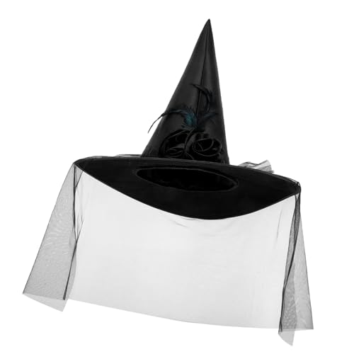 Beaupretty Halloween Hexenhut mit Netz Leichter Party Hut für Damen Klassisches Cosplay Zubehör für Karneval und Maskenball Komfortables Hexenkostüm Beaupretty Halloween Hexenhut mit Netz Leichter Party Hut für Damen Klassisches Cosplay Zubehör für Karneval und Maskenball Komfortables Hexenkostüm von Beaupretty