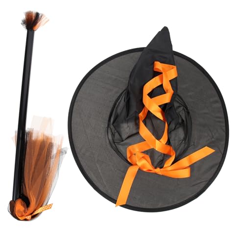 Beaupretty Halloween Hexenhut und Besen Einzigartiges Hexenkostüm Zubehör für Bühnenauftritte und Cosplay Orangefarbener Zauberer Hut mit Hexenbesen für Halloween Party Karneval und Fasching Beaupretty Halloween Hexenhut und Besen Einzigartiges Hexenkostüm Zubehör für Bühnenauftritte und Cosplay Orangefarbener Zauberer Hut mit Hexenbesen für Halloween Party Karneval und Fasching von Beaupretty