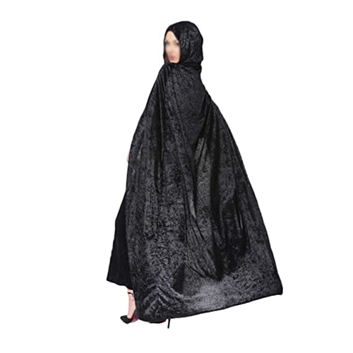 Beaupretty Halloween Hexenmantel Mit Cosplay Robe Für Damen Herren Schwarzer Umhang Für Maskerade Karneval Halloween Kostüm von Beaupretty