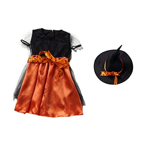 Beaupretty Halloween Kostüm Orange Cosplay Kleid und Hut Atmungsaktives Material Vielseitig für Halloween Party Verkleidung Fotoshooting und Themenfeste Geeignet von Beaupretty