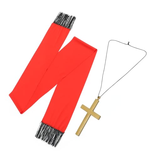 Beaupretty Halloween Priester Kostüm mit Kreuz Halskette und Schal Langlebiges Cosplay Zubehör für Party Karneval und Mottoparty Bequemes Material für Damen und Herren Beaupretty Halloween Priester Kostüm mit Kreuz Halskette und Schal Langlebiges Cosplay Zubehör für Party Karneval und Mottoparty Bequemes Material für Damen und Herren von Beaupretty