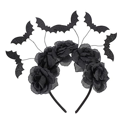 Beaupretty Halloween Spider Flower Haarschmuck Bequemer Kopfschmuck mit Fünf Schwarzen Rosen für Kostüm Cosplay und Party für Halloween und Besondere Anlässe von Beaupretty
