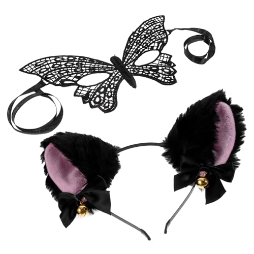 Beaupretty Halloween Stirnband Damen Katzenohren mit Glocken und Spitzenmaske Leichte Cosplay Accessoires für Party Maskenball Bühnenauftritt Vielseitig Einsetzbar Komfortabel zu Tragen Beaupretty Halloween Stirnband Damen Katzenohren mit Glocken und Spitzenmaske Leichte Cosplay Accessoires für Party Maskenball Bühnenauftritt Vielseitig Einsetzbar Komfortabel zu Tragen von Beaupretty