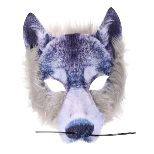 Beaupretty Halloween Wolf Maske Halbgesichtsmaske mit Realistischem Wolf Design Langlebiges Kunststoffmaterial für Kostüm und Maskenbälle Karneval Party und Tier Cosplay von Beaupretty