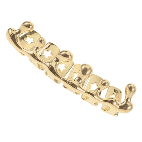 Beaupretty Hip Hop Teeth Cap Vergoldet Wassertröpfchen Design Robuste Kupfer-Grill Kappe Komfortabel für Mund Dekoration Party Cosplay Bühnenauftritt von Beaupretty