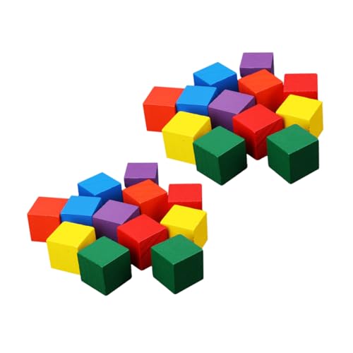 Beaupretty Holz Bausteine Teilig Bunte Würfel mit Glatten Kanten Pädagogisches Lernspielzeug für Sicher und Langlebig für Kreative Vorschulbildung und Frühes Matheverständnis von Beaupretty