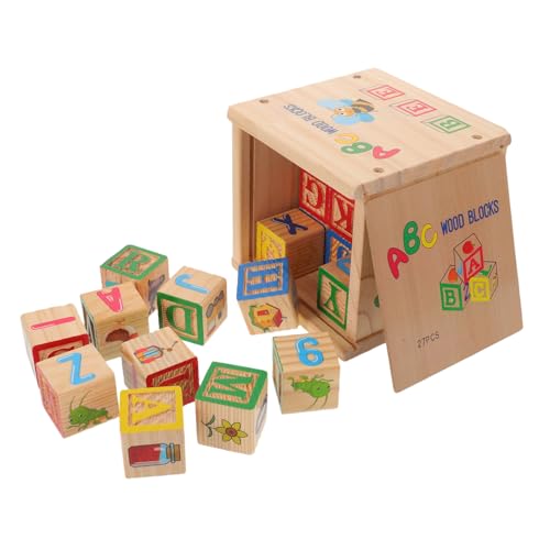 Beaupretty Holz-Buchstaben Zahlenblöcke Farbige Gravierte ABC-bausteine für Vorschulkinder Montessori Lernspielzeug zur Frühen Entwicklung Fördert Kreativität und Familienzeit von Beaupretty