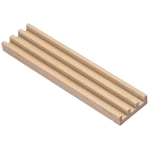 Beaupretty Holz Domino Rack mit Rutschfester Unterlage Schräger Domino Halter aus Natürlichem Holz Display Organizer für Kreativ und Familienspiele von Beaupretty